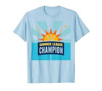 Sun Victory, Champion de la Ligue d'été de Basket-Ball T-Shirt, Homme, Bleu Céleste, XXL