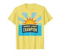Sun Victory, Champion de la Ligue d'été de Basket-Ball T-Shirt, Homme, Citron, M