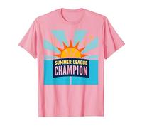 Sun Victory, Champion de la Ligue d'été de Basket-Ball T-Shirt, Homme, Rose, M