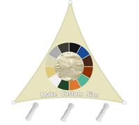 Sun Voile - 2 x 2 x 2 m - Protection solaire - Respirante - Protection UV - Avec corde libre - Pour jardin, balcon, terrasse - Beige