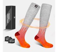 Sun Will Chaussettes chauffantes pour Hommes et Femmes électriques à Batterie en Hiver Froid Thermiques la Chasse Camping Ski Randonnée Pêche Équitation Moto, Noir