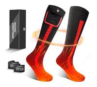Sun Will Chaussettes chauffantes pour Hommes et Femmes électriques à Batterie en Hiver Froid Thermiques la Chasse Camping Ski Randonnée Pêche Équitation Moto, Noir
