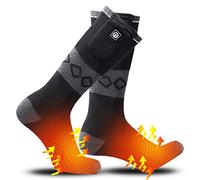 Sun Will Chaussettes Chauffantes Rechargeables, Chaussettes À Pile 7,4V 2200mAh pour Homme Femme, Chauffe Pied Thermique pour Ski de Neige Pêcher Excursion Cyclisme Chasse Arthrite Maladie de Raynaud