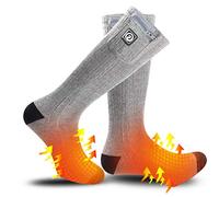 Sun Will Chaussettes Chauffantes Rechargeables, Chaussettes À Pile 7,4V 2200mAh pour Homme Femme, Chauffe Pied Thermique pour Ski de Neige Pêcher Excursion Cyclisme Chasse Arthrite Maladie de Raynaud
