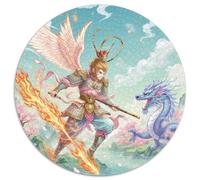 Sun Wukong 1000 Pièces Puzzle, Adulte & Enfant, Jeu d'Intelligence, Mythology, Puzzle Circulaire, Classique DIY, Créatif, Défi Unique (67.5x67.5cm)
