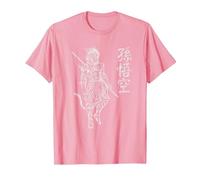 Sun Wukong Singe King Lettres Chinoises T-Shirt, Homme, Rose, M