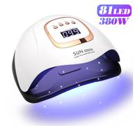 SUN X25MAX-Lampe UV à séchage rapide pour vernis à ongles gel, sèche-lumière UV injuste, salon de manucure professionnel, 81LED, N64 X26-WHITE