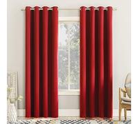 Sun Zero Barrow - Lot de 2 Rideaux à œillets, économie d'énergie, 137,2 x 241,3 cm, Rouge