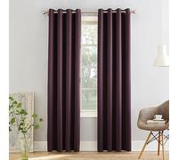 Sun Zero Barrow Lot de 2 Rideaux à œillets Solides écoénergétiques 137,2 x 241,3 cm, Prune