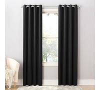 Sun Zero Barrow Paire de Rideaux écoénergétiques à œillets, 137,2 x 160 cm, Noir