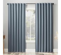 Sun Zero Belize Lot de 2 Rideaux plissés à Fermeture magnétique 100% occultants avec Pattes arrière, 132,1 x 213,4 cm, Bleu Denim