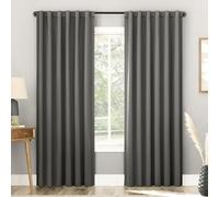 Sun Zero Belize Lot de 2 Rideaux plissés à Fermeture magnétique 100% occultants avec Pattes arrière, 132,1 x 160 cm, Gris