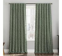 Sun Zero Brookhaven Lot de 2 Rideaux brodés Aspect plissé 100% occultant avec Pattes arrière, 127 x 213,4 cm, Mousse