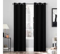 Sun Zero Cyrus Lot de 2 Panneaux de Rideaux Thermiques à œillets 101,6 x 213,4 cm, Noir