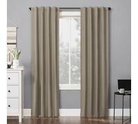 Sun Zero Cyrus Lot de 2 Rideaux à Isolation Thermique 100% occultants avec Languette arrière/Passe-Tringle, 101,6 x 213,4 cm, Beige Pierre