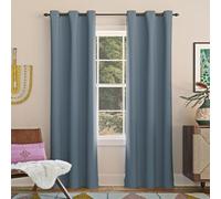 Sun Zero Easton Panneau de Rideau occultant écoénergétique à œillets, Polyester, Bleu Denim, 101,6 x 241,3 cm
