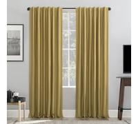 Sun Zero Greyson Rideau occultant Thermique en Soie Doupion synthétique avec Passants arrière, Occultation extrême, 127 x 241 cm, doré