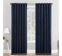 Sun Zero Hampshire Panneau de Rideau Thermique en Velours avec Languette arrière, occultant, 127 x 243,8 cm, Bleu Marine