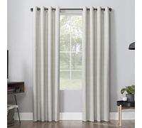 Sun Zero Noir Dimensional Thermal Extreme Total Blackout Grommet Curtain Panel, 52" x 84", Cream White