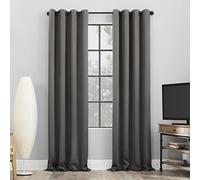 Sun Zero Nordic 2-Pack Theater Grade Noise Reducing Extreme 100% Blackout Grommet Curtain Panel Pair, 52" x 54, Gray