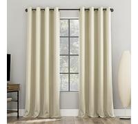 Sun Zero Nordic Lot de 2 Panneaux de Rideaux à œillets 100% occultants de qualité théâtre, réduction du Bruit, 132,1 x 160 cm, crème