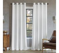 Sun Zero Nordic Lot de 2 Panneaux de Rideaux à œillets 100% occultants de qualité théâtre, réduction du Bruit, 132,1 x 137,2 cm, Blanc