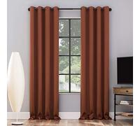 Sun Zero Nordic Lot de 2 Rideaux à œillets 100% occultants de qualité théâtre, 132,1 x 160 cm, Terre Cuite