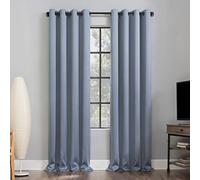 Sun Zero Nordic Lot de 2 Rideaux à œillets 100% occultants de qualité théâtre, 132,1 x 213,4 cm, Brume