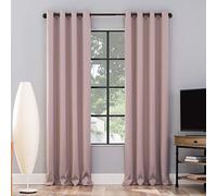 Sun Zero Nordic Lot de 2 Rideaux à œillets 100% occultants de qualité théâtre, 132,1 x 243,8 cm, Blush