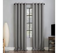 Sun Zero Nordic Lot de 2 Rideaux à œillets 100% occultants de qualité théâtre, 132,1 x 274,3 cm, argenté