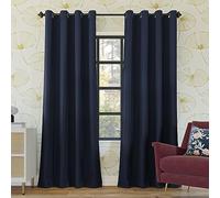 Sun Zero Nordic Lot de 2 Rideaux à œillets occultants de qualité théâtre, 132,1 x 137,2 cm, Indigo