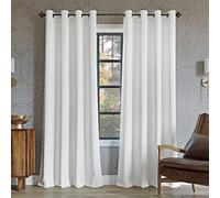 Sun Zero Nordic Lot de 2 Rideaux occultants à œillets de qualité théâtre, 132,1 x 160 cm, Blanc