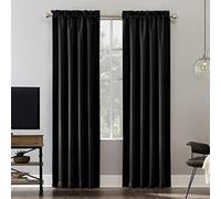 Sun Zero Oslo Theater Grade Extreme Panneau de Rideau occultant avec Passe-Tringle, 132,1 x 241,3 cm, Noir