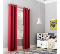 Sun Zero Rideau occultant à œillets en Polyester pour Chambre d'enfant, Rouge, 101,6 cm de Large x 241,3 cm de Long (Lot de 1)