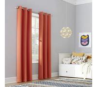 Sun Zero Riley Rideau occultant à œillets pour Chambre d'enfant, 101,6 x 213,4 cm, Orange Mandarine