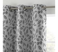 Sun Zero Satti Panneau de Rideau à œillets 100% occultant Motif Feuille brodée, 101,6 x 213,4 cm, Perle/Gris