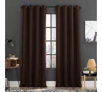 Sun Zero Soho Lot de 2 Rideaux occultants à œillets avec réduction du Bruit, économie d'énergie, 137,2 x 160 cm, Marron Chocolat