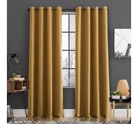 Sun Zero Soho Lot de 2 Rideaux occultants écoénergétiques à œillets, 137,2 x 243,8 cm, doré
