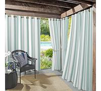 Sun Zero Valencia Lot de 2 Rideaux à œillets à Rayures Cabana pour intérieur/extérieur Protection UV écoénergétique
