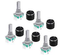Sun3 Lot de 5 adaptateurs rotatifs à 360 ° avec interrupteur EC11 - Potentiomètre numérique - Angle de rotation à 5 broches et bouton rotatif pour l'électronique automobile - Audio multimédia