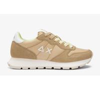 SUN68 ALLY SOLID Sneakers Femme Cuir Daim Mesh Gris Clair Casual