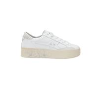 Sun68 - Baskets Plateforme Florales avec Perles - Femme - Chaussures - Blanc - Taille: 40 EU