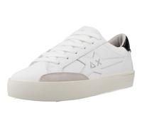 SUN68 Femme Katy Leather Sneaker, Weiss Schwarz, 37 EU
