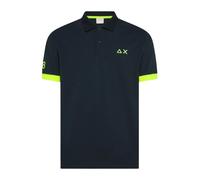 Sun68, Homme, Tops, Bleu, Taille: M Polo Big Logo Fluo