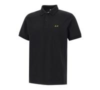 Sun68, Homme, Tops, Noir, Taille: XL Print Under Collar Polo