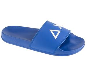 SUN68 Pantoufles avec logo, slides pour homme, bleu, 45 EU
