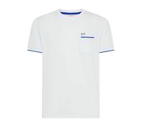 Sun68 - Piquet Small Stripe Fluo S/S - Homme - Tops - Blanc - Taille: S