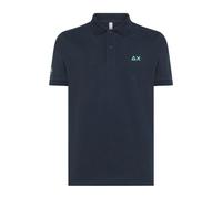Sun68 - Polo à Manches Courtes en Coton - Homme - Tops - Bleu - Taille: S
