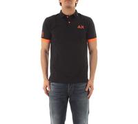 SUN68 Polo Logo Fluo Polo Homme qui allie style classique et détails contemporains. Caractérisé par un col classique avec boutons, présente un logo brodé mis à jour sur le côté de la., bleu, XL
