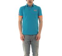 SUN68 Polo Logo Fluo Polo Homme qui allie style classique et détails contemporains. Caractérisé par un col classique avec boutons, présente un logo brodé mis à jour sur le côté de la., turquoise, XL